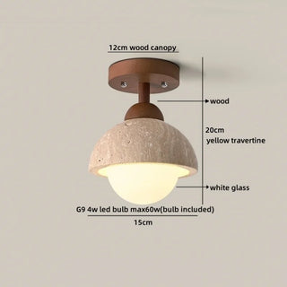Celako™ Traverté Ceiling Light | Travertine Entryway Lighting