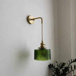 Celako™ Virentis Wall Light | Green Glass Copper Bedroom Lighting