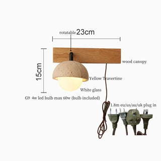 Celako™ Lunavertine Wall Light | Yellow Travertine Contemporary