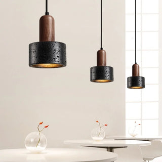 Celako™ Basaltra Pendant Light | Black Travertine Kitchen Island Lighting