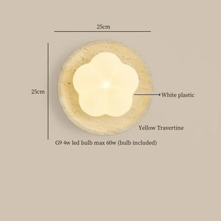 Celako™ Aurevale Wall Light | Yellow Travertine Living Room Lighting