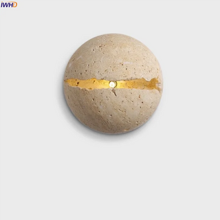 Celako™ Fessura Wall Light | Yellow Travertine Bedroom Lighting