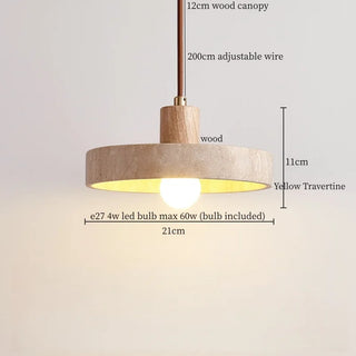 Celako™ Travissa Pendant Light | Yellow Travertine Kitchen Island Lighting