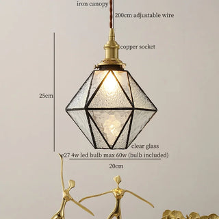 Celako™ Viridelle Pendant Light | Green Glass Bedroom Lighting