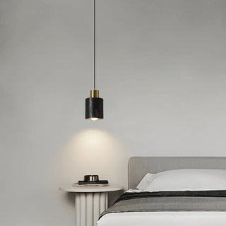 Celako™ Travik Pendant Light | Black Travertine Bedroom Lighting