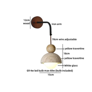 Celako™ Vitera Wall Light | Travertine Bedroom Lighting