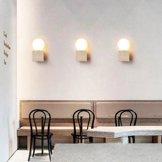 Celako™ Aurevale Wall Light | Yellow Travertine Living Room Lighting