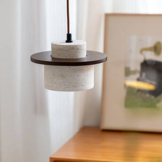 Celako™ Ochira Pendant Light | Yellow Travertine Bedroom Lighting
