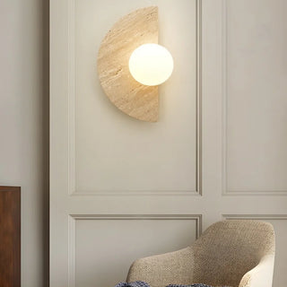 Celako™ Mavetra Wall Light | Yellow Travertine Bedroom Lighting