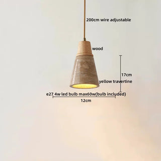 Celako™ Tiverti Pendant Light | Yellow Travertine Bedroom Lighting