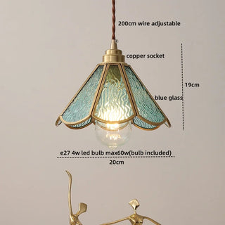 Celako™ Azuric Pendant Light | Blue Glass Bedroom Lighting
