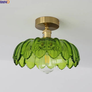Celako™ Virello Ceiling Light | Green Glass Iron Copper Lampara Techo