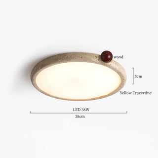 Plafonnier Celako™ Traviva | Luminaire de salon en travertin jaune