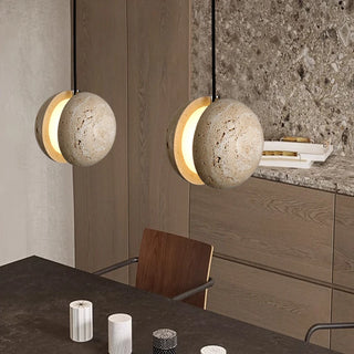Celako™ Terrana Pendant Light | Yellow Travertine Kitchen Island Lighting