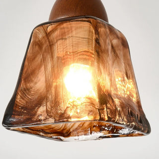 Celako™ Embera Pendant Light | Amber Glass Bedroom Lighting