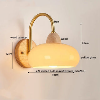 Celako™ Orvion Wall Light | Glass Wood Nordic Bedroom Lighting