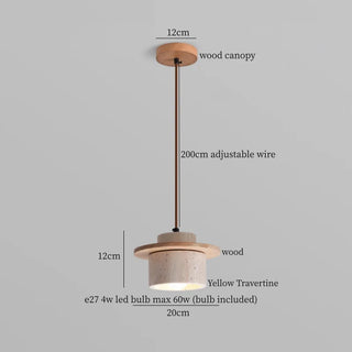 Celako™ Colessa Pendant Light | Yellow Travertine Kitchen Island Lighting