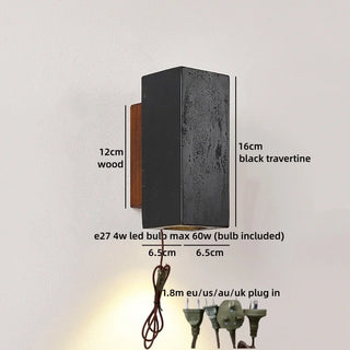 Celako™ Striato Wall Light | Black Travertine Vintage