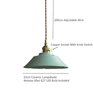 Celako™ Yunomi Pendant Light | Painted Ceramic Dining Room Lighting