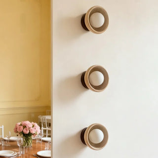 Celako™ Bagliore Wall Light | Yellow Travertine Wabi Sabi Living Room Lighting