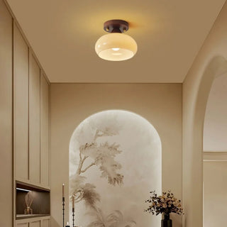 Celako™ Mellune Ceiling Light | Milky Yellow Glass Bedroom Lighting