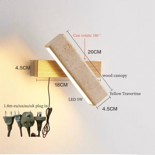 Celako™ Fiorato Wall Light | Yellow Travertine Nordic Minimalism