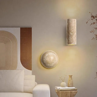 Celako™ Lapidar Wall Light | Yellow Travertine Bedroom Lighting