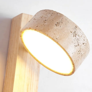 Celako™ Trevera Wall Light | Yellow Travertine Stone Bedroom Lighting