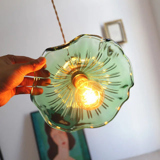 Celako™ Glacine Pendant Light | Green Lace Glass Living Room