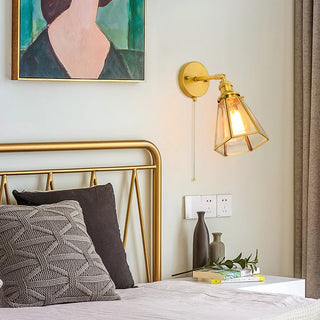Celako™ Hexara Wall Light | Copper Glass Bedroom Lighting
