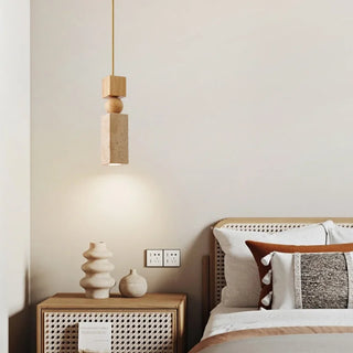 Celako™ Tivolum Pendant Light | Yellow Travertine Dining Room Lighting