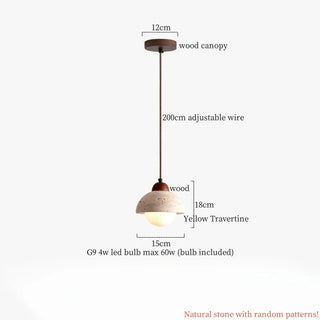 Celako™ Terrena Pendant Light | Yellow Travertine Kitchen Island Lighting