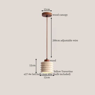 Celako™ Tufano Pendant Light | Yellow Travertine Kitchen Island Lighting