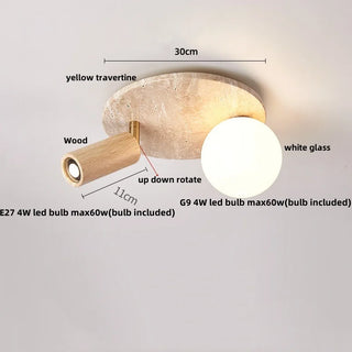 Celako™ Traverra Ceiling Light | Black Travertine Living Room Lighting