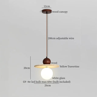 Celako™ Traventis Pendant Light | Yellow Travertine Stone Europe