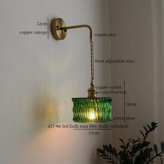 Celako™ Patinor Wall Light | Green Glass Living Room