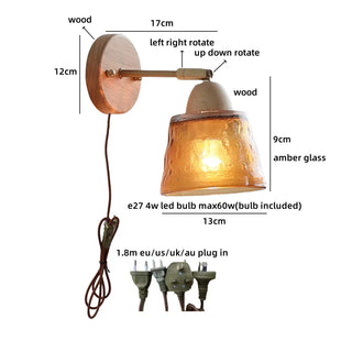 Celako™ Amberis Wall Light | Amber Glass Living Room Lighting
