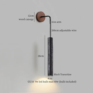 Celako™ Terreluna Wall Light | Yellow Travertine Bedroom Lighting