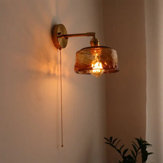 Celako™ Ambora Wall Light | Amber Glass Bedroom Lighting