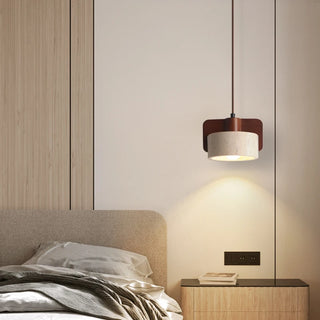 Celako™ Calcaria Pendant Light | Wood Yellow Travertine Bedroom Lighting