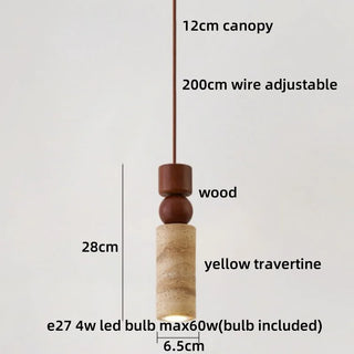 Celako™ Travertis Pendant Light | Travertine Dining Room Lighting