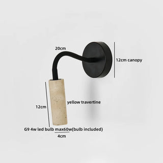 Celako™ Trevina Wall Light | Travertine Bedroom Lighting