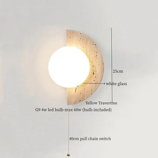 Celako™ Arcuate Wall Light | Yellow Travertine Bedroom Lighting