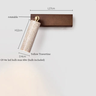 Celako™ Pietria Wall Light | Black Travertine Vintage Bedroom Lighting