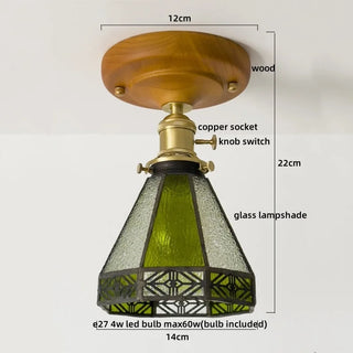 Celako™ Vitrowe Ceiling Light | Glass Wood Living Room Lighting