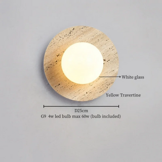 Celako™ Lunetra Wall Light | Black Travertine Living Room Lighting