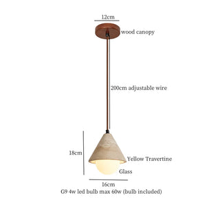 Celako™ Ochralis Pendant Light | Yellow Travertine Kitchen Island Lighting