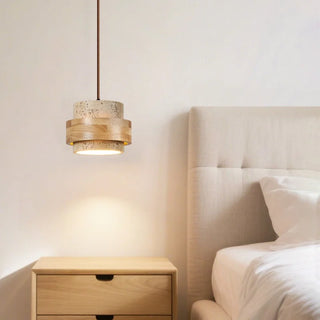 Celako™ Orovine Pendant Light | Yellow Travertine Japanese Wabi Sabi Style
