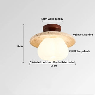 Celako™ Traverté Ceiling Light | Travertine Entryway Lighting