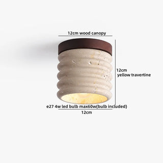 Celako™ Travira Ceiling Light | Travertine Hallway Lighting